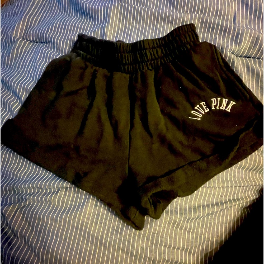 Pink Love Pink XS black sweatpants material shorts